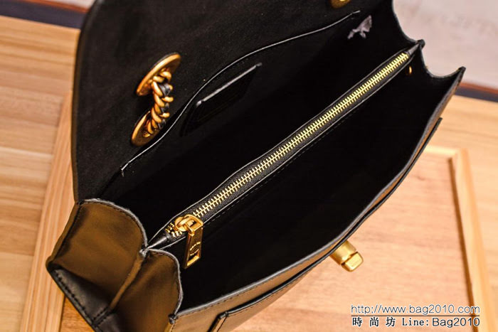 COACH蔻馳 26851 新款拼色 鏈條單肩斜挎女包 光面羊皮 內裏全反毛皮  Chz1023